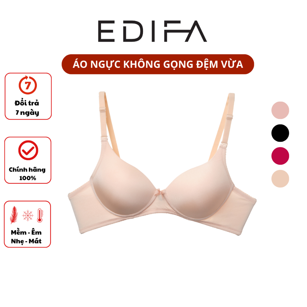 Áo Lót Ngực Nữ Lorencia Không Gọng Đệm Vừa, quả trơn GLK 184