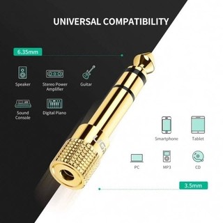 Đầu jack chuyển đổi âm thanh từ cổng 6.5 ra 3.5 mm - Đầu chuyển đổi, jack chuyển đổi từ 3.5 ra 6.5 cho âm ly