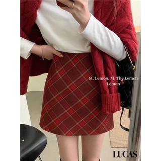 Chân váy kẻ ô chéo to dáng ngắn basic