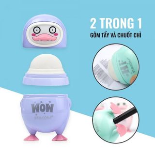 Gọt Bút Chì Stacom PS-212 Hình Con Vịt Có Tẩy (Combo 5 Cái)