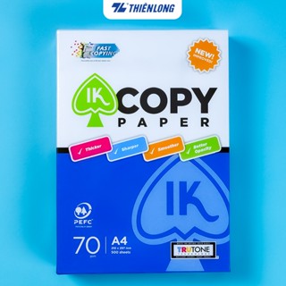 Giấy A4 500 tờ IK Copy 70 gsm - Giấy in A4 Thiên Long nhập khẩu Indonesia chất lượng và độ dày cao, trắng sáng đều màu