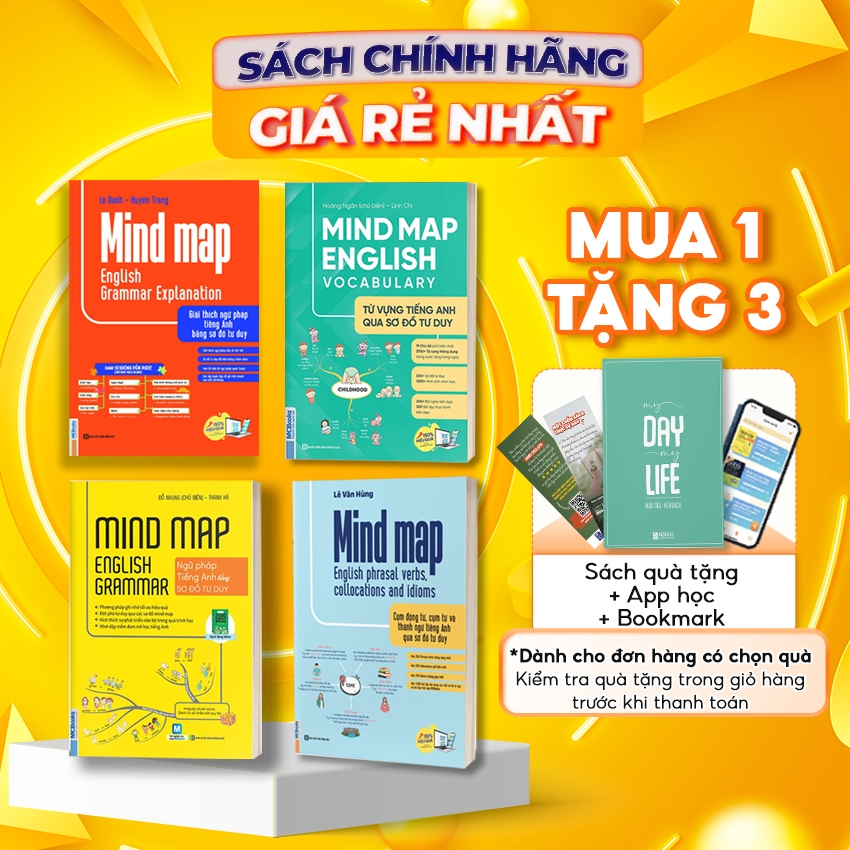 Combo 4 Cuốn Mindmap English Tự Học Tiếng Anh Cho Người Mới Bắt Đầu - Sách Học Tiếng Anh - MCBooks | BigBuy360 - bigbuy360.vn