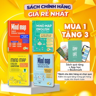 Combo 4 cuốn mindmap english tự học tiếng anh cho người mới bắt đầu - sách học tiếng anh - mcbooks
