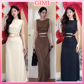 Set áo crotop cột dây eo kèm chân váy midi kt💕gimi