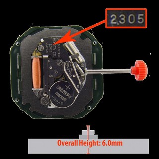 Máy đồng hồ Miyota 2305 quartz movement 2 lịch