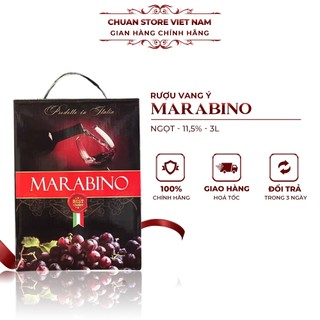 Rượu vang bịch Ý ngọt Marabino Semi Dolce 11.5% hộp 3 lít nhập khẩu chính hãng