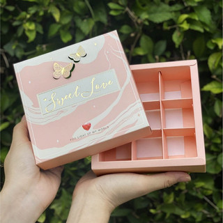 Hộp đựng socola valentine - chocolate 9 viên - không kèm túi