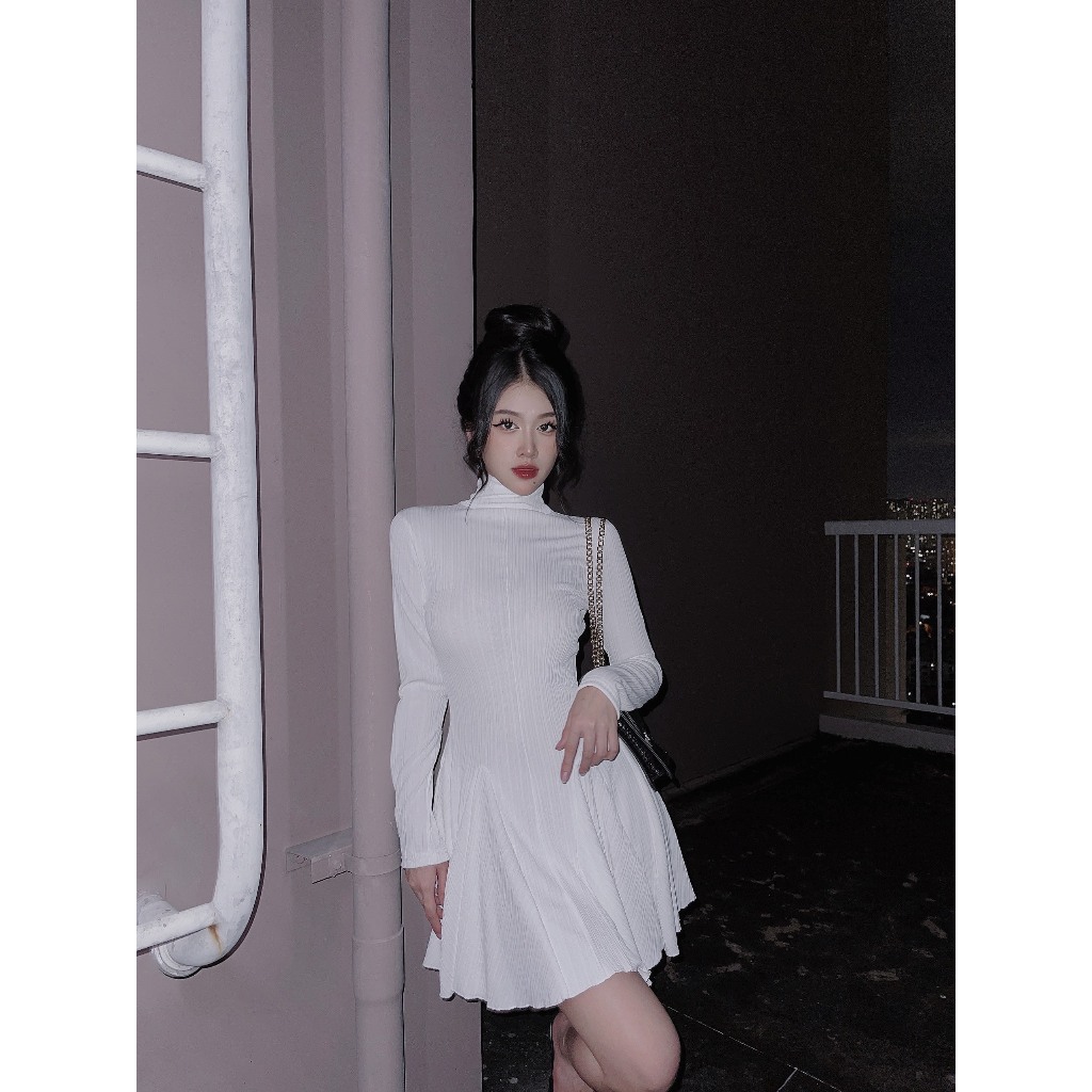 Đầm Cổ Lọ Xoè 8 Mảnh - 3526