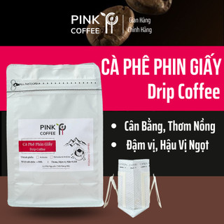 Cà Phê Phin Giấy Đậm Vị Pink Coffee Cafe túi lọc Nguyên Chất rang mộc Robusta & Arabica tiện lợi Coffee du lịch dã ngoại