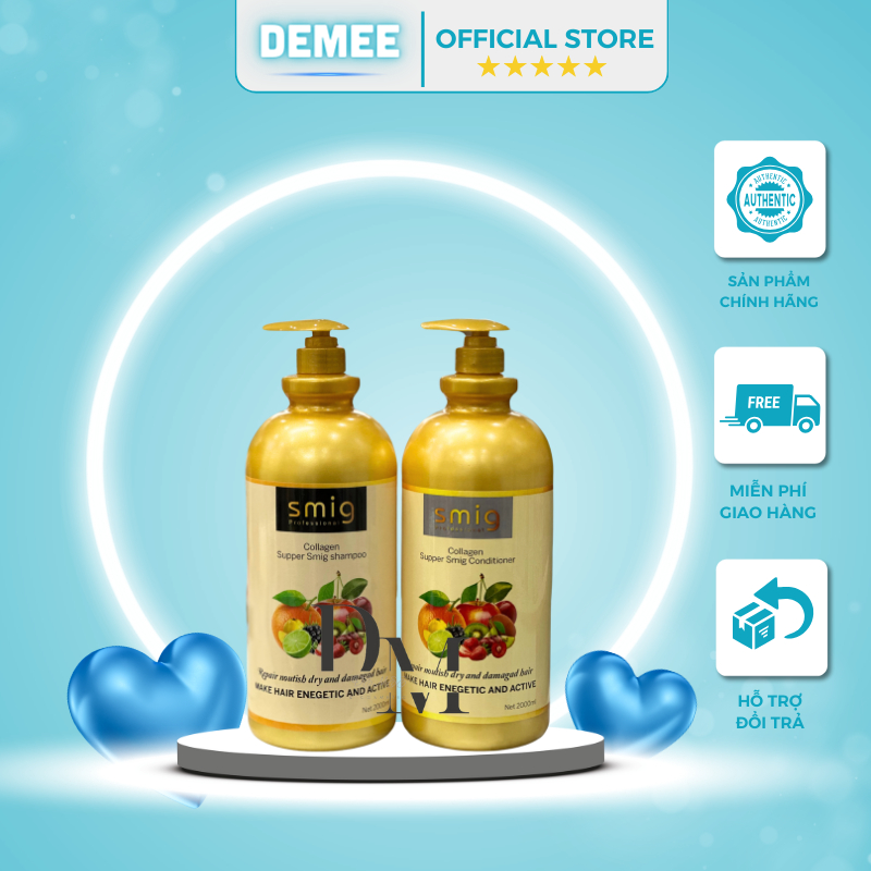 Cặp Gội - Xả  SMIG TRÁI CÂY THƠM MỀM MƯỢT 2000ML