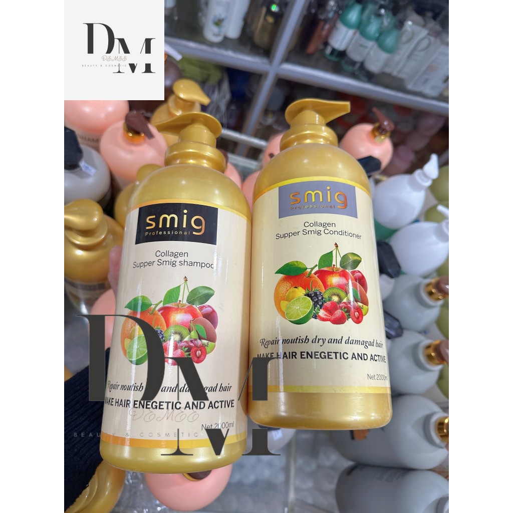 Cặp Gội - Xả  SMIG TRÁI CÂY THƠM MỀM MƯỢT 2000ML