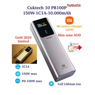 Pin sạc dự phòng 150W ZMI Cuktech 10 PB100P 10000mAh 1C1A PD 100W PPS 5A Mi Turbro charger 120W