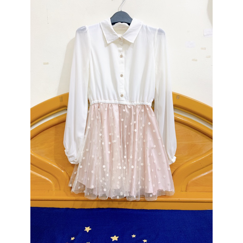 Đầm váy 2hand Nhật hiệu LIZ LISA lưới bi chân xoè xinh xắn
