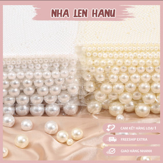  Set Hạt Ngọc trai Xỏ Lỗ Làm Trang Sức Làm Handmade DIY