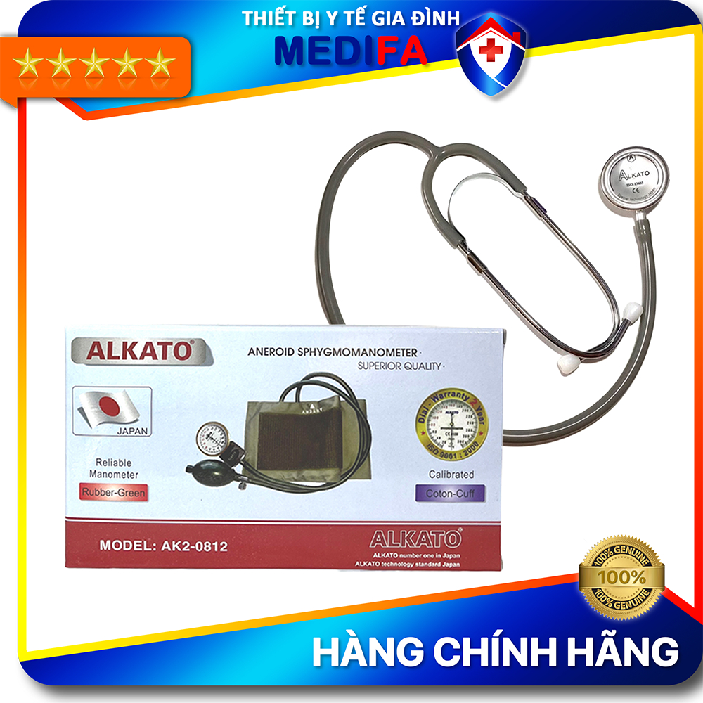 Máy Đo Huyết Áp Cơ ALKATO AK2-0812 Chất Liệu Cao Cấp, Mặt Đồng Hồ Chống Trầy Xước, Độ Chính Xác Cao