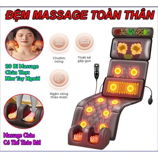 Đệm Massage toàn thân Hồng ngoại cao cấp KR148 Xoa bóp đảo chiều, Chườm nóng Thảo Dược, Rung Massage Tần Số Cao