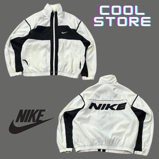 Áo khoác Nike phối trắng đen hàng chuẩn fomr chất gió cao cấp 2 lớp dày dặn chính hãng tag mác đầy đủ COOL STORE M01