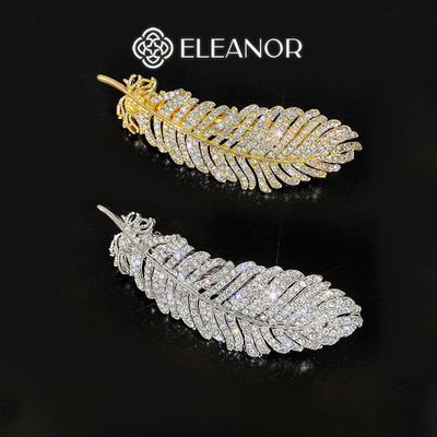 Kẹp tóc nữ Eleanor Accessories lông vũ kẹp tóc mái đính đá phụ kiện tóc phong cách Hàn Quốc 6673