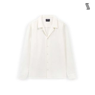 Áo sơ mi cổ cuban tay dài SSSTUTTER vải dệt hoa văn LONG CUBAN SHIRT