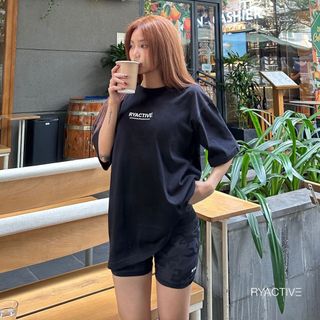 Áo thun form oversize RYACTIVE - RYACTIVE ESSENTIAL TEE màu đen