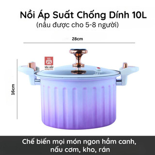 Nồi Áp Suất Đa Năng Roman Holiday Dung Tích 10L, Kích Thước 28cm, Tiết kiệm điện, an toàn, dễ sử dụng