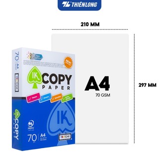  10 ream Giấy in A4 70 gsm giấy A4 photo IK Copy Paper Thiên Long 500 tờ ream đều màu độ dày cao chữ in không nhòe 