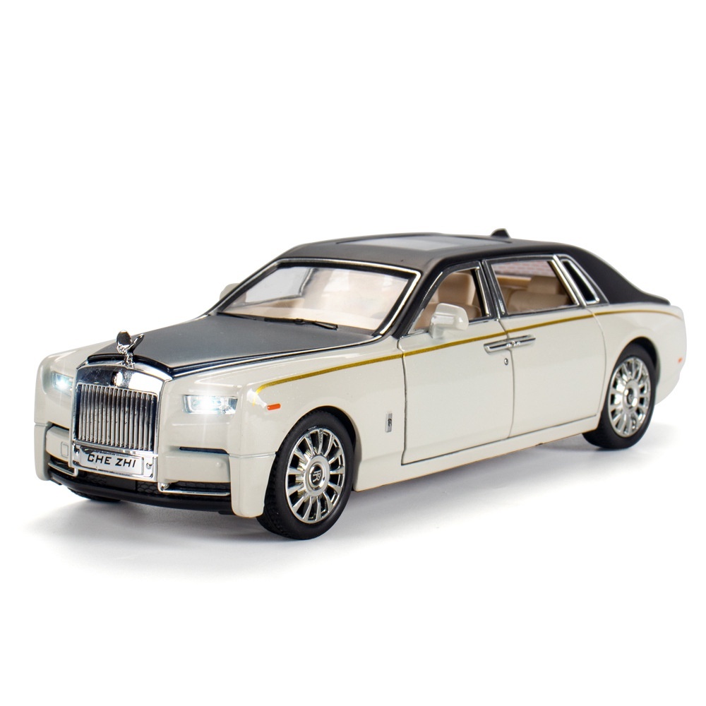 Mô hình siêu xe Rolls Royce Phantom VIII kim loại 1:24 ô tô đồ chơi trưng bày xe hơi Silyce có đèn, âm thanh, mở cửa