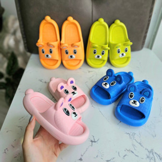   Hàng Xịn  Dép Lê Quai Ngang Cho Bé Trai và Bé Gái Hình Mặt Gấu Siêu Đáng Yêu Chống Trượt Êm Chân MSA126 