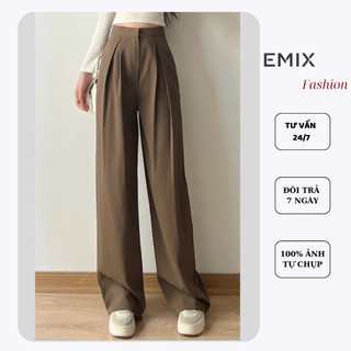 Quần công sở nữ ống suông , ly lệch , cạp cao tôn dáng chất GOLD cao cấp EMIX Quanongrong382/P13K12