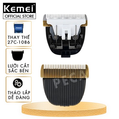 Lưỡi tông đơ thay thế dành cho các dòng tông đơ Kemei KM-1086, KM-27C lưỡi sứ an toàn không nóng không gỉ