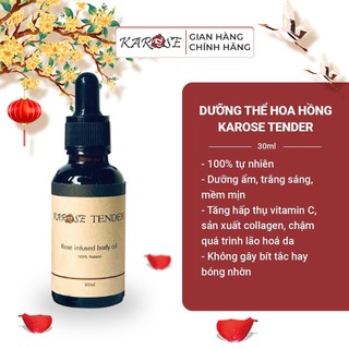 (DATE MỚI NHẤT, 30ml) Dưỡng thể hoa hồng organic dưỡng ẩm, trắng sáng, mềm mịn Karose Tender