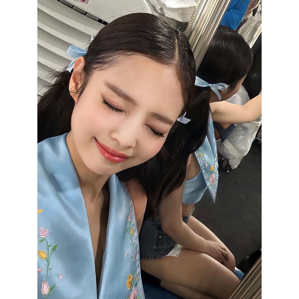 Kẹp tóc nơ ruy băng mini Jennie Blackpink Phong Cách Idol Hàn Quốc Yuuki