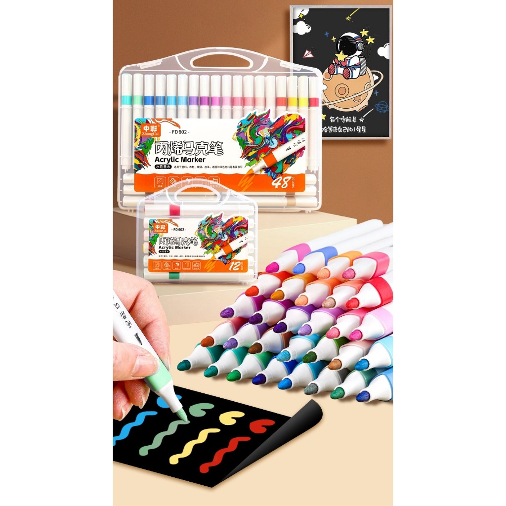 Set màu acrylic marker Zhongcai