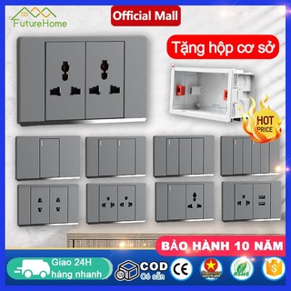 FHM Ổ cắm tường Công Tắc Đèn tường công tắc2chiều 118loại 4lỗ ổ cắm ổ điện gắn tường ổ cắm điện âm tường
