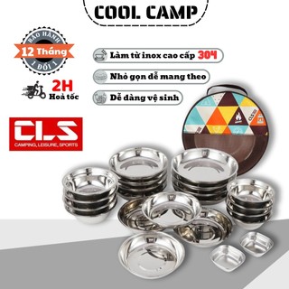 Bộ Bát Đĩa Inox 201 Gấp Gọn Chính Hãng CLS, Bộ Chén Đĩa Cắm Trại, Dã Ngoại An Toàn Dễ Dàng Vệ Sinh