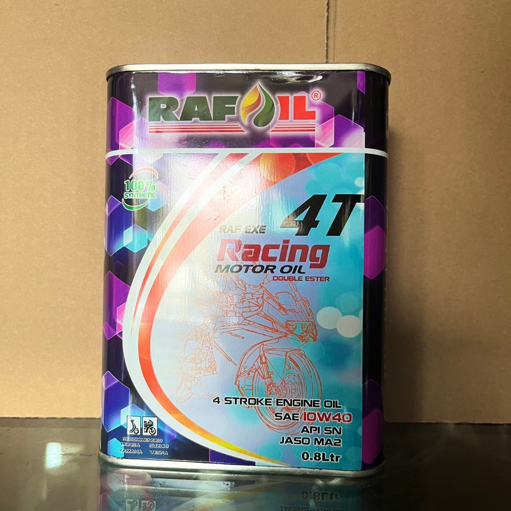 Nhớt Rafoil 10W40 Lon 0.8L Full Synthetic 0.8L dành cho xe số, côn tay phân khối lớn - Nhập Khẩu UAE