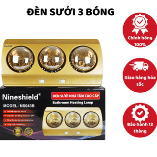 Đèn sưởi nhà tắm 2 bóng, 3 bóng bảo hành 2 năm, đèn sưởi nhà tắm nineshield chính hãng nhật bản