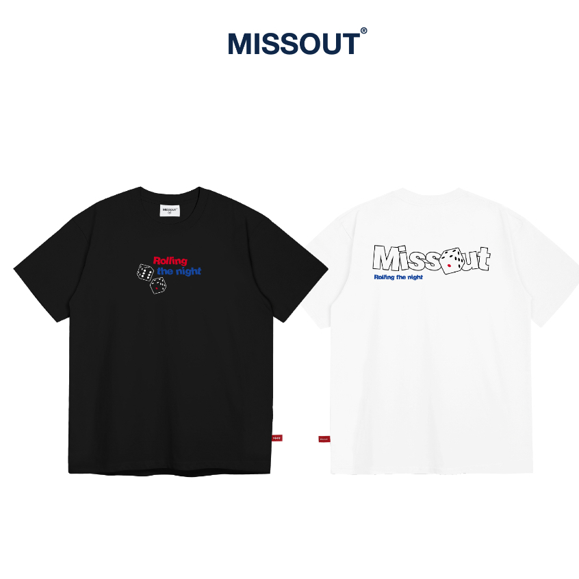 Áo Thun Rolling Tee Missout - Black/White