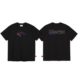 Áo Thun Rolling Tee Missout - Black/White