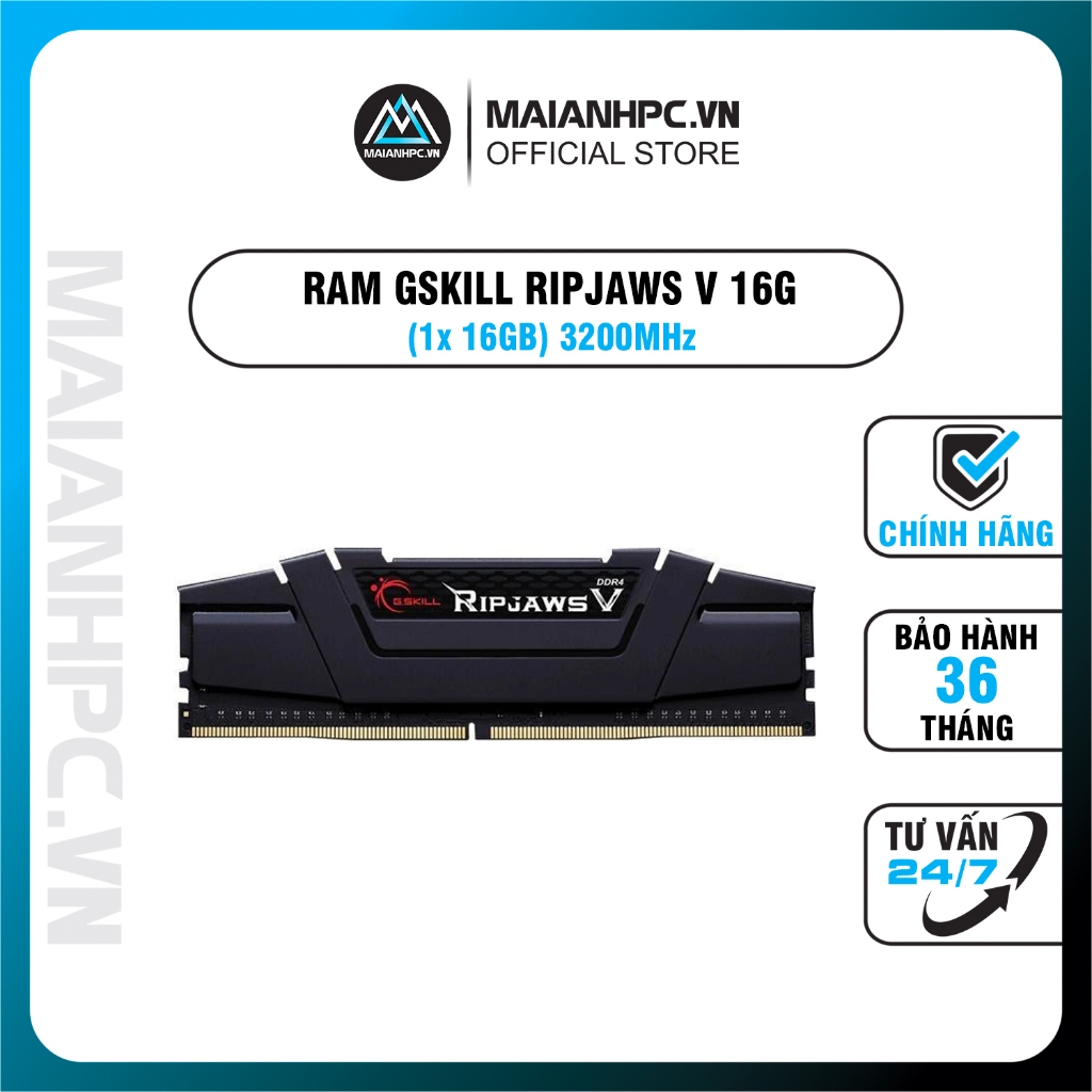 Ram GSkill RIPJAW V 16G (1x 16GB) 3200MHz (F4-3200C16S-16GVK)
