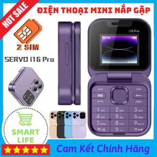 Điện Thoại Mini Nắp Gập SERVO I16 Pro - 2 Sim 2 Sóng Ổn Định - Nghe Nhạc Quay Phim - Thiết Kế Độc Lạ