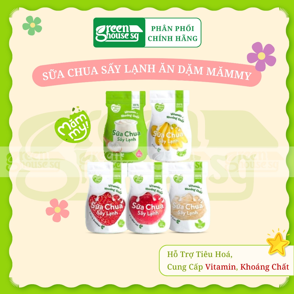 Sữa chua sấy lạnh Mămmy 5 vị Tổ yến, Táo, Dâu, Chuối, chống hóc