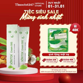  Kem Soritox 50GR - Phục hồi Vảy nến da cơ địa Chàm da Da tiết bã Nấm da Hắc lào Á sừng Chàm sữa Dưỡng ẩm da 