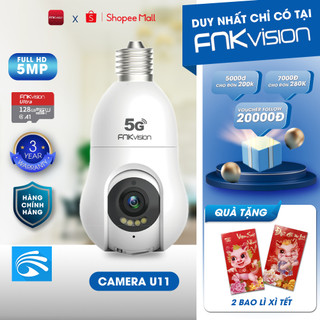 Camera Wifi 5G Yoosee FNKvision Model U11/5G 5.0MP 360 độ Camera Bóng , thế hệ mới kết nối bằng đui đèn E27, xem đêm có