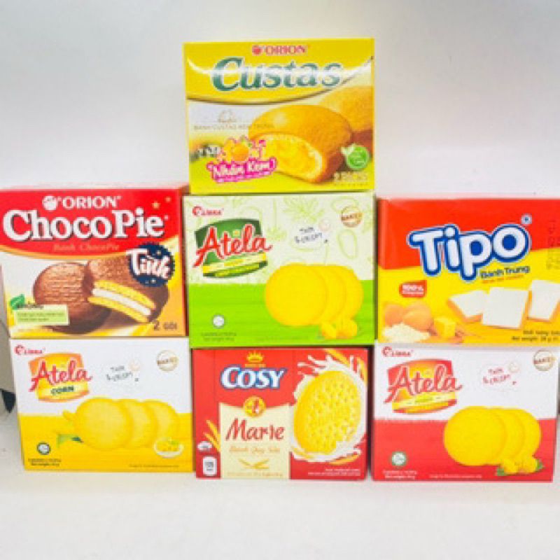 Bánh lễ Cosy /Chocopie/Custas /Tipo/ Atela (Lốc 12hộp)