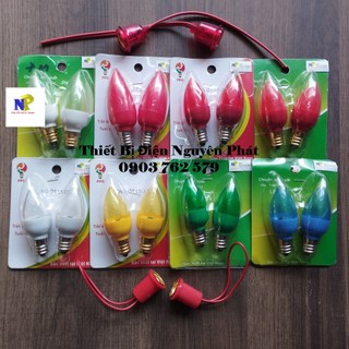 Bóng Và Đuôi Đèn Led Trái Ớt Đuôi E12 Có Đủ Màu