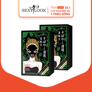  Combo 2 Hộp Mặt Nạ Đen Tràm Trà SEXYLOOK Kiểm Soát Dầu & Mụn (10 Miếng x 28ml)