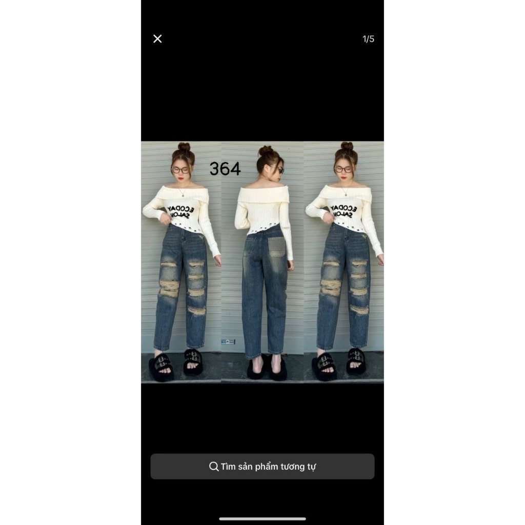 Quần bò baggy nữ  lưng cao phong cách, quần jean baggy nữ cạp cao dễ phối đồ