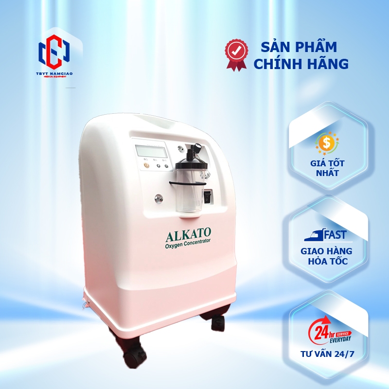 (Tặng 1 SPO2) Máy tạo oxy 5 lít /phút Alkato chính hãng, bảo hành 1 năm