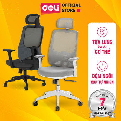 Ghế Công Thái Học DELI Nghế Ergonomic Lưới Thoát Khí, Khung Tựa Lưng 3D Cải Thiện Cột Sống Vai Gáy